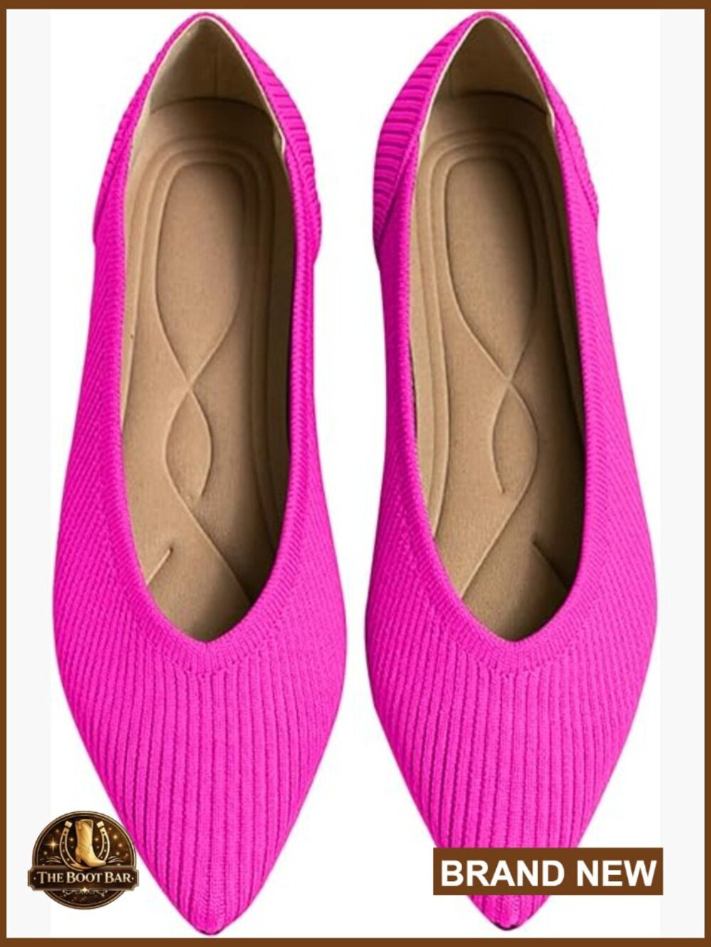 Pointed Toe Knit Ballet Comfortable Slip On Flats Work Walking Shoes